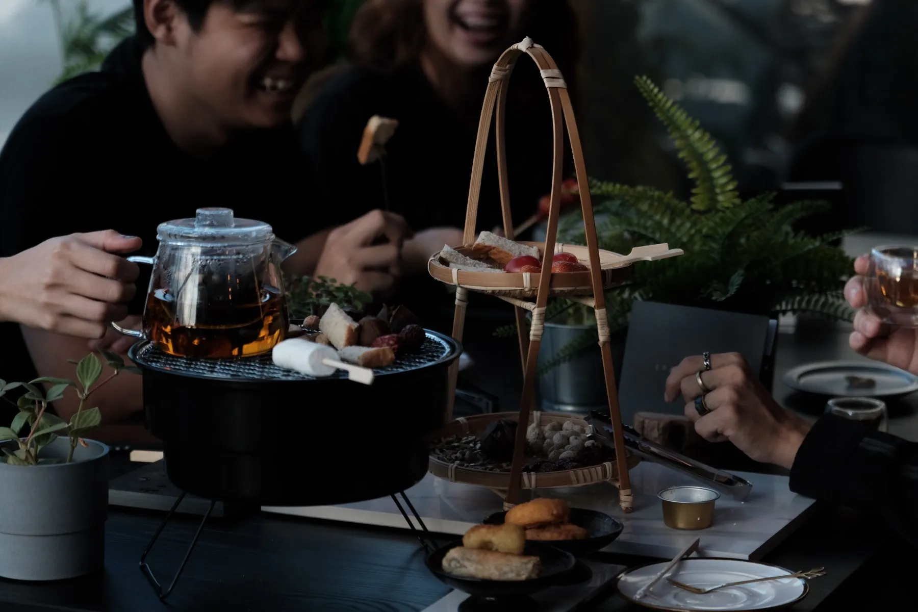 Afternoon tea service at SPAZEHAUS café